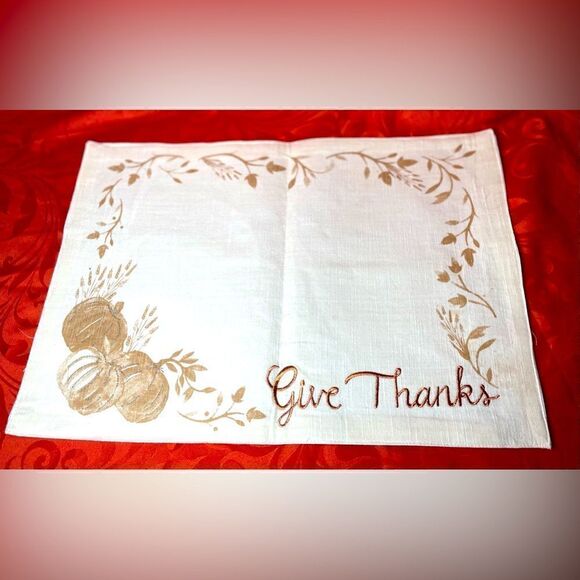 “Give Thanks” NEW Abundant Autumn Style Placemat - Picture 1 of 6
